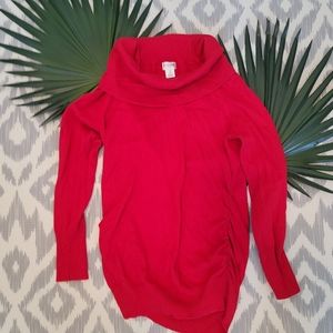 MATERNITY Red Motherhood Maternity Turtleneck Sweater
